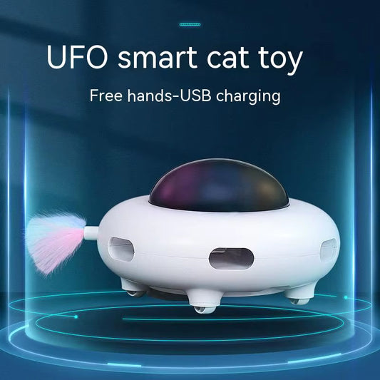WhirlPlay UFO Teaser – Smart USB-Powered Feather Toy for Endless Cat Fun